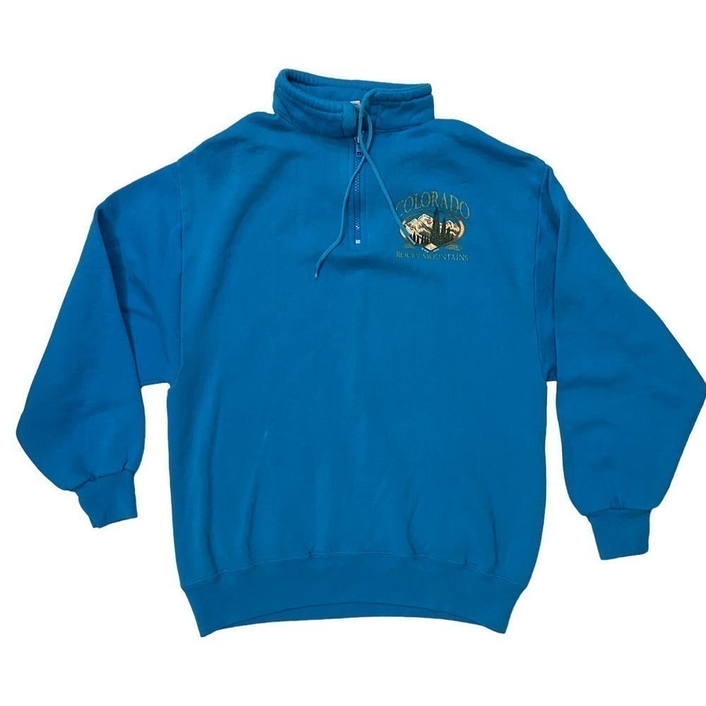 Vintage 1996 Colorado Rocky Mountain Blue Sweatshirt size L sweater